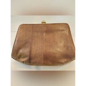 Vintage Women's Clutch Leather Bag in Light Brown